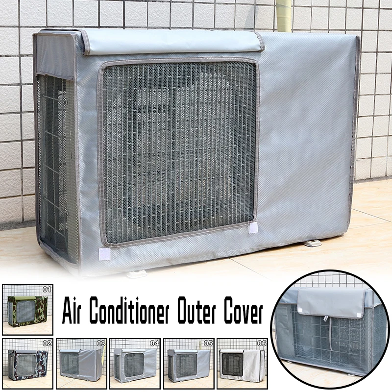 Multiple Sizes Outdoor Air Conditioning Cover Waterproof Sun-proof Air Conditioning Unit Protect Dust Cover Anti-Snow Rainproof