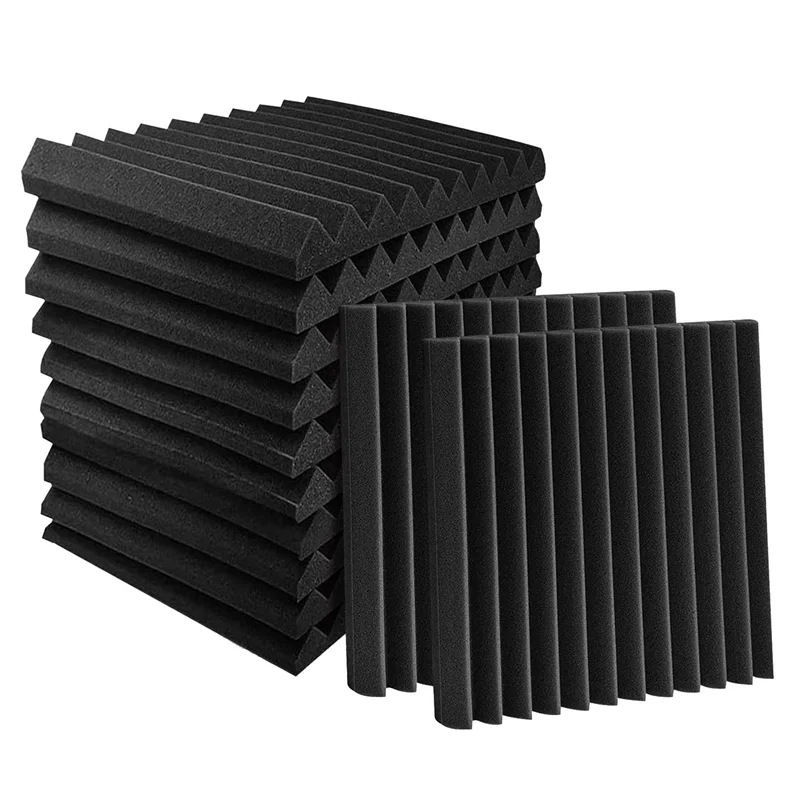 FSTE-Acoustic Foam Panels Wedges 72 Pack Acoustic Panels 1 X 12 X 12Inch Studio Sound Absorbing Tiles Recording Ceiling