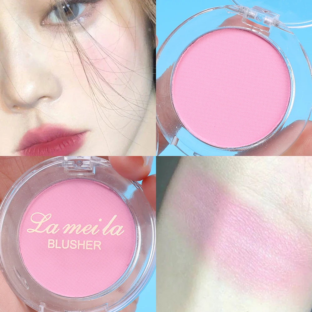 Blush with Brush Natural Texture Makeup Rose Diamond Powder Blusher Palette Natural Blooming Facial Makeup Cosmetics Coloration