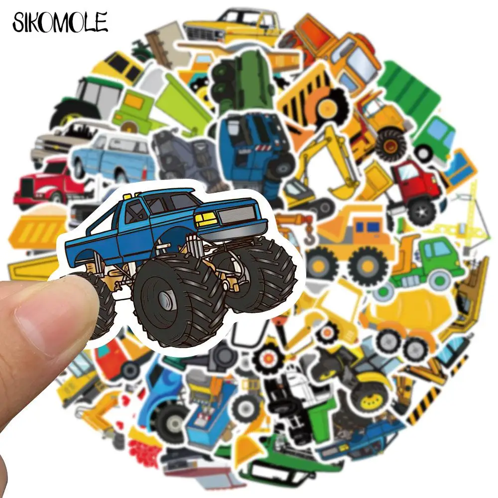 10/30/50PCS Cute Children\'s Cartoon Car Truck Stickers Kawaii DIY Skateboard Laptop Motor Graffiti Sticker Decals Kids Toys F5