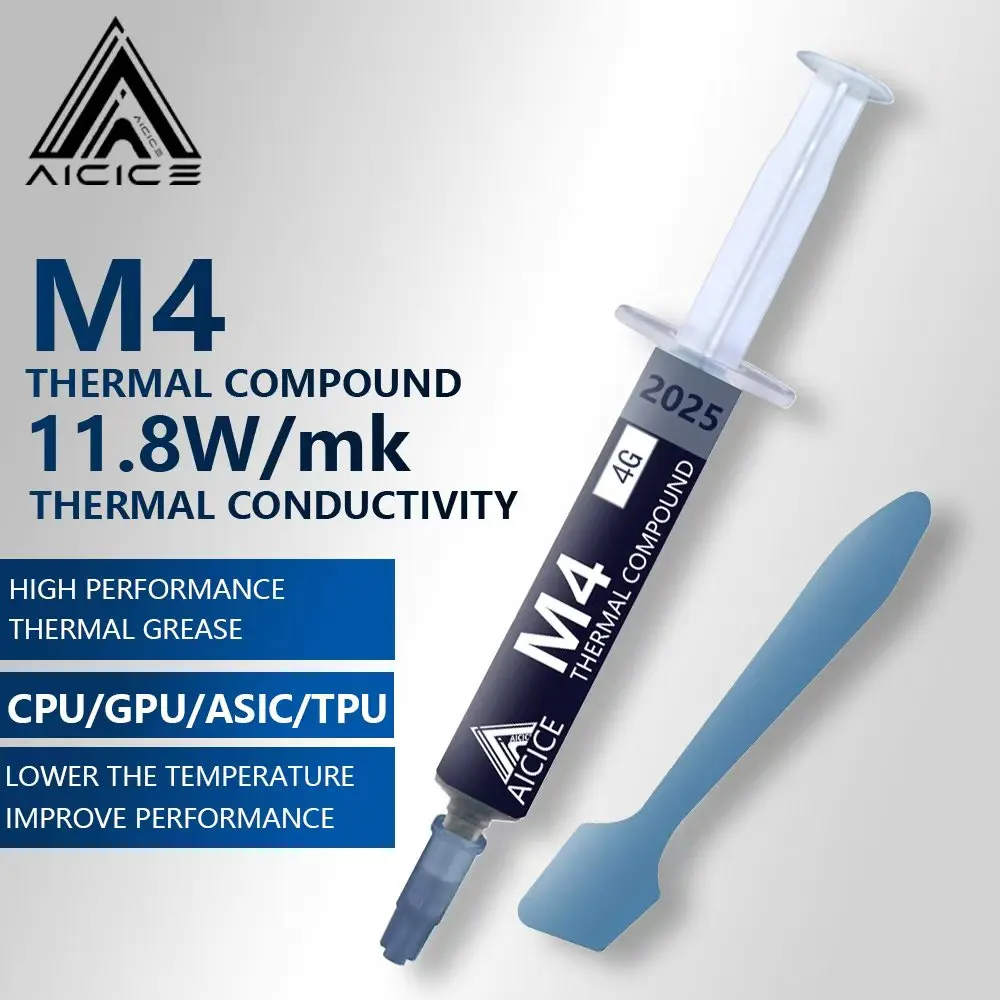 AICICE M4 Thermal Grease 11.8W/mK Non-Conductive Thermal Compound For CPU GPU Laptop Game Console PC Motherboard Cooling