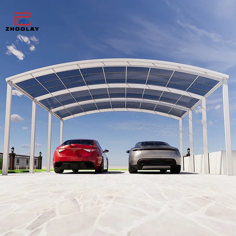 Outdoor Courtyard Household Type Multi Space Hugging Aluminum Alloy Car Parking Shed