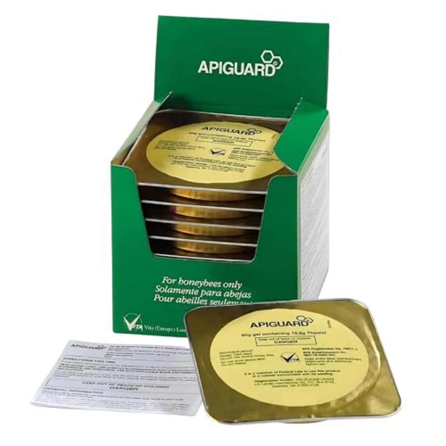 

Vita Bee Health Apiguard Натуральное средство от клеща Варроа для пчелиных ульев, 50 г, тимоловые гелевые подушечки, простое применение, для пчеловодов