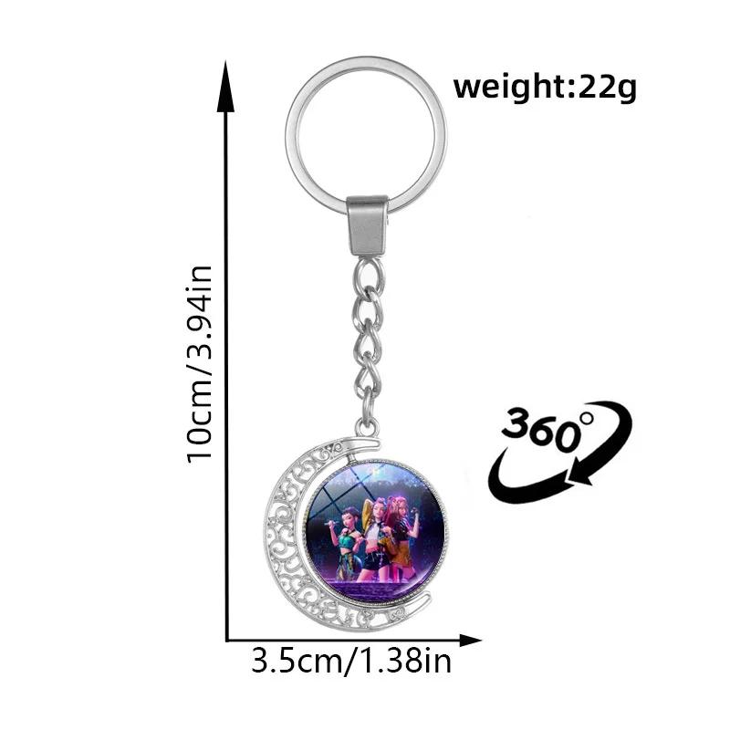K-POP الساحرة هنتر الثلاثي شيطان هنتر مزدوجة الوجهين سلسلة المفاتيح الدوارة مجوهرات العالمي مروحة المحيط هدية #2