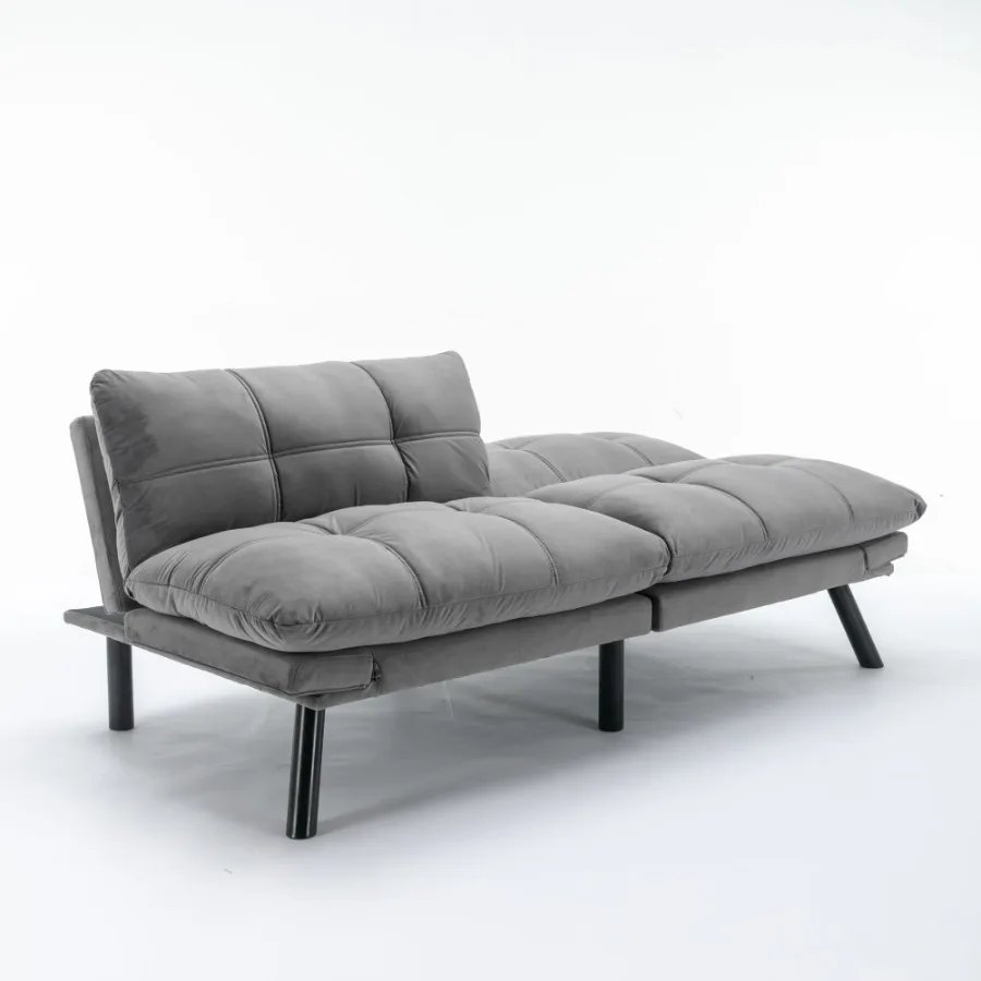 Canapé-lit moderne pliable convertible gris clair