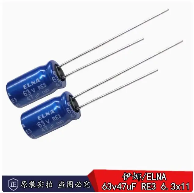 

30pcs/lot Original Japanese ELNA RE3 Blue Robe 63v 47uF Audio Fever Electrolytic Capacitor 6.3 * 11mm Free Shipping