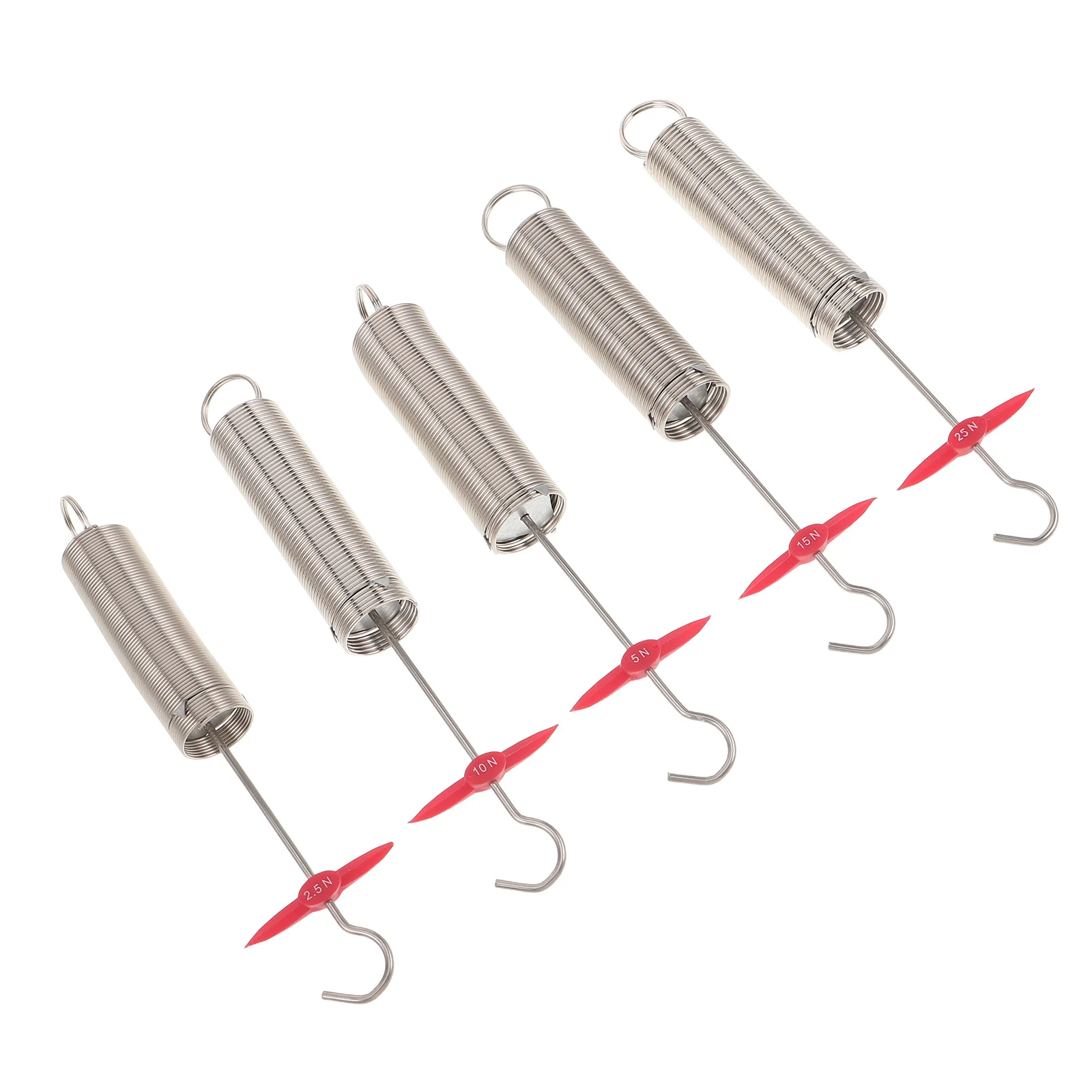 

5pcs Physics Experimental Springs: 2.5/5/10/15/25N Spiral Spring Kit For Hooke'S Law School Science Labs Teaching Equipment