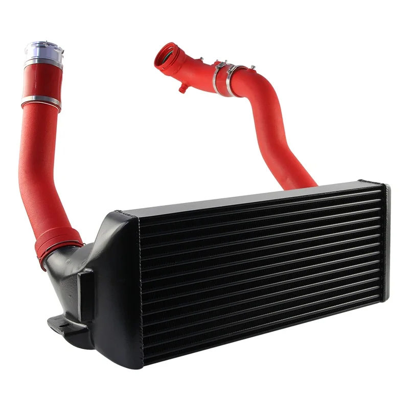 Front Mount Upgrade Intercooler Kit For EVO2 BMW N20 F2X F3X 125i 220i 320i 328i 428i 2.0L Tube&Fin Aluminum Black/Red