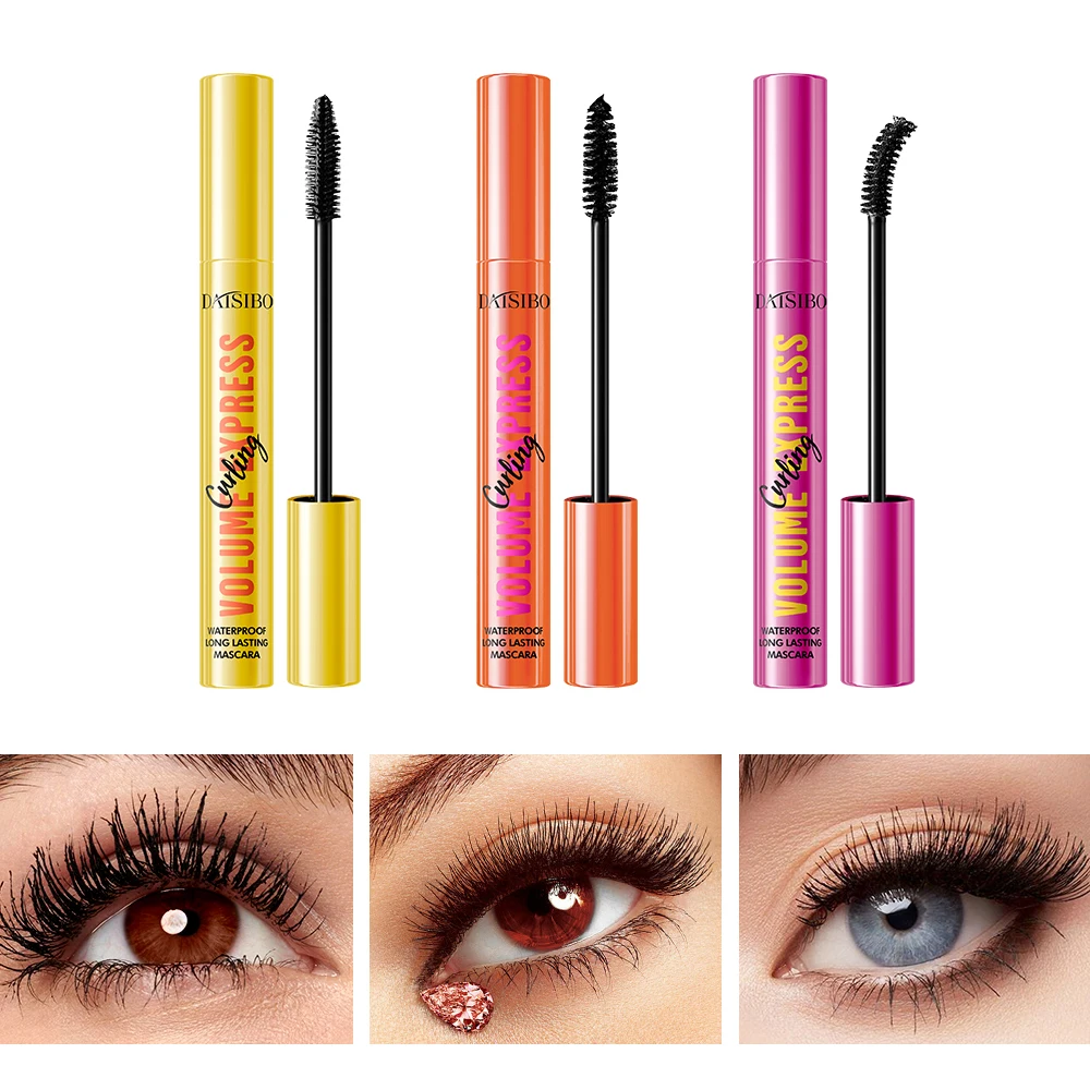 DAISIBO 블랙 컬링 마스카라 - 매끄럽고 속건성, 섬유질, 가늘고 도톰한 7D 입체감, 24시간 지속되는 세팅