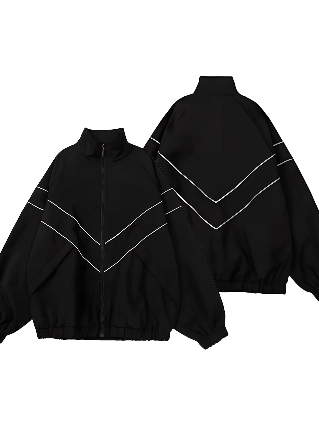 

Casual Black Zip Up Hoodie for Men Oversize Fall Jackets Street Simple Style Jacket Unisex