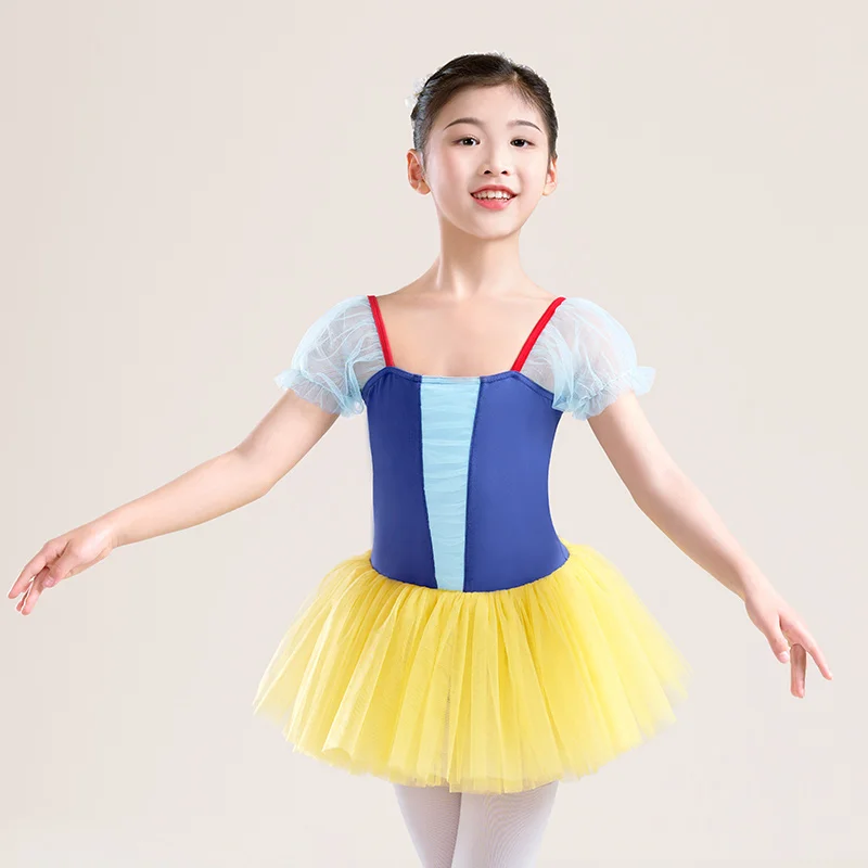 

Girls Ballet Tutu Ballet Leotards Puffy Sleeves Kids Dance Princess Dress Four-layer Gauze Skirts Ballet Dance Bodysuits Onesie