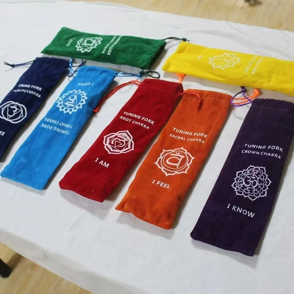 Seven Chakras Tuning Forks Set for Meditation,Energy Balance With Mallets and Bags