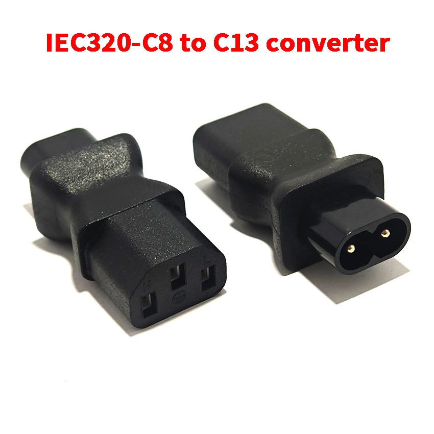 IEC320-C8 to C13 to IEC C8, IEC 3Pin Female to 2Pin Male Power Adapter Adaptor C8 Male to Iec C13 Laptop Adapter
