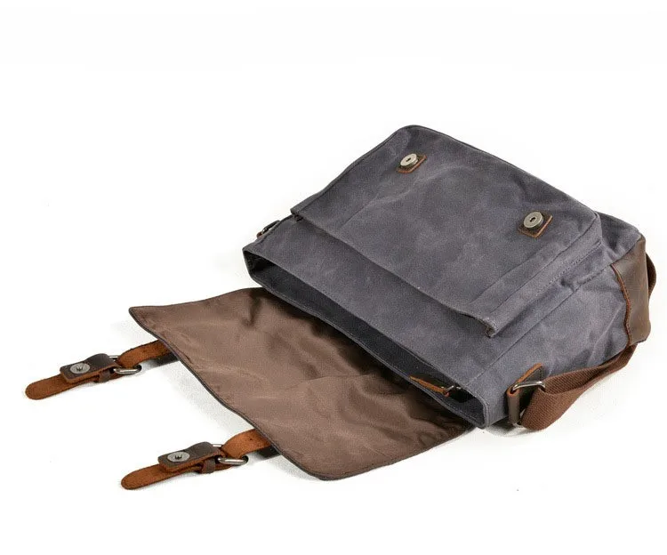 Vintage Herren Outdoor Casual Umhängetasche Canvas Single Shoulder Umhängetasche Herren Anti-Splash Oil Wax Vintage Umhängetasche – Detail 4