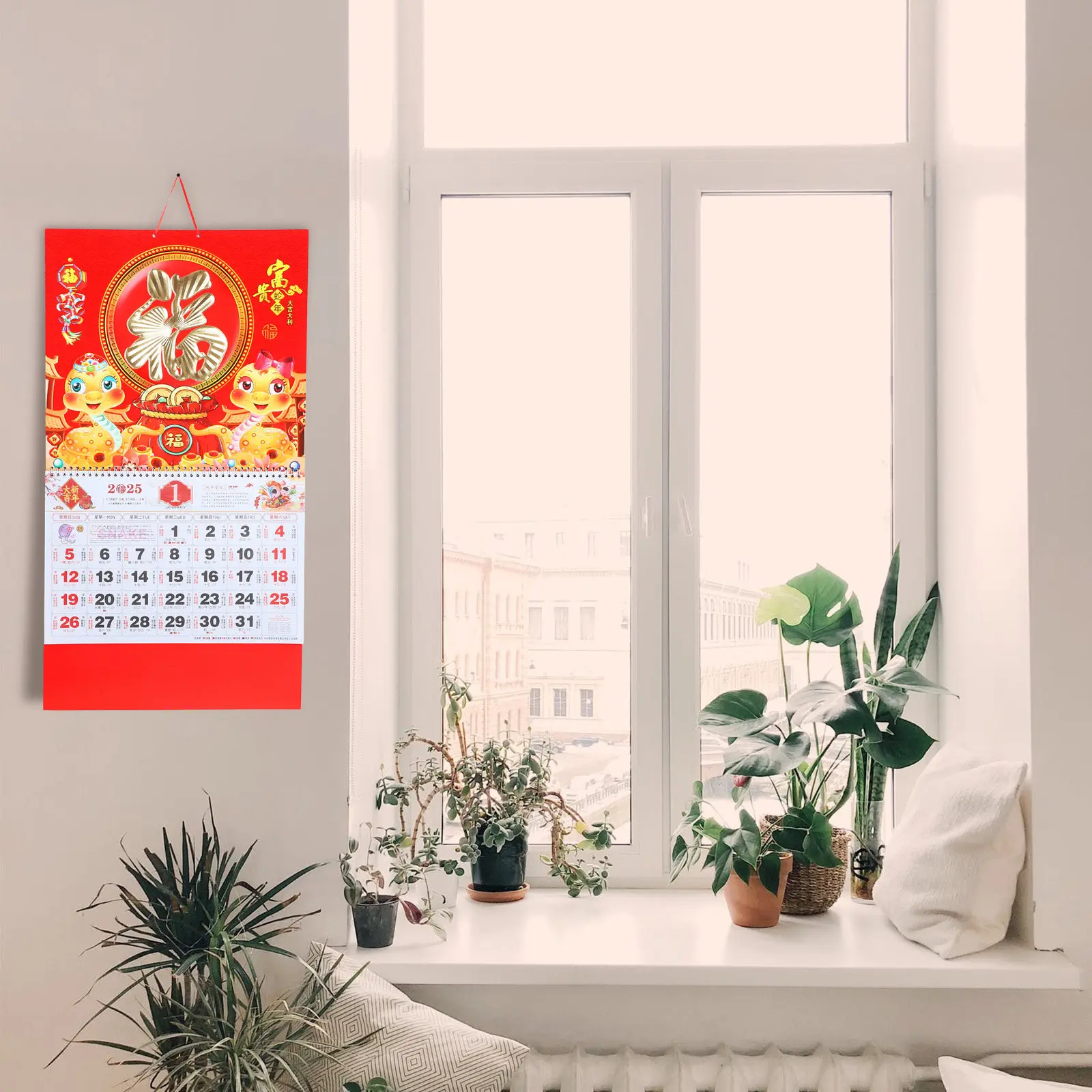 

Настенный календарь на 2025 год в китайском стиле, традиционный лунный календарь с четкой печатью, для офиса, домашнего декора, идея для подарка