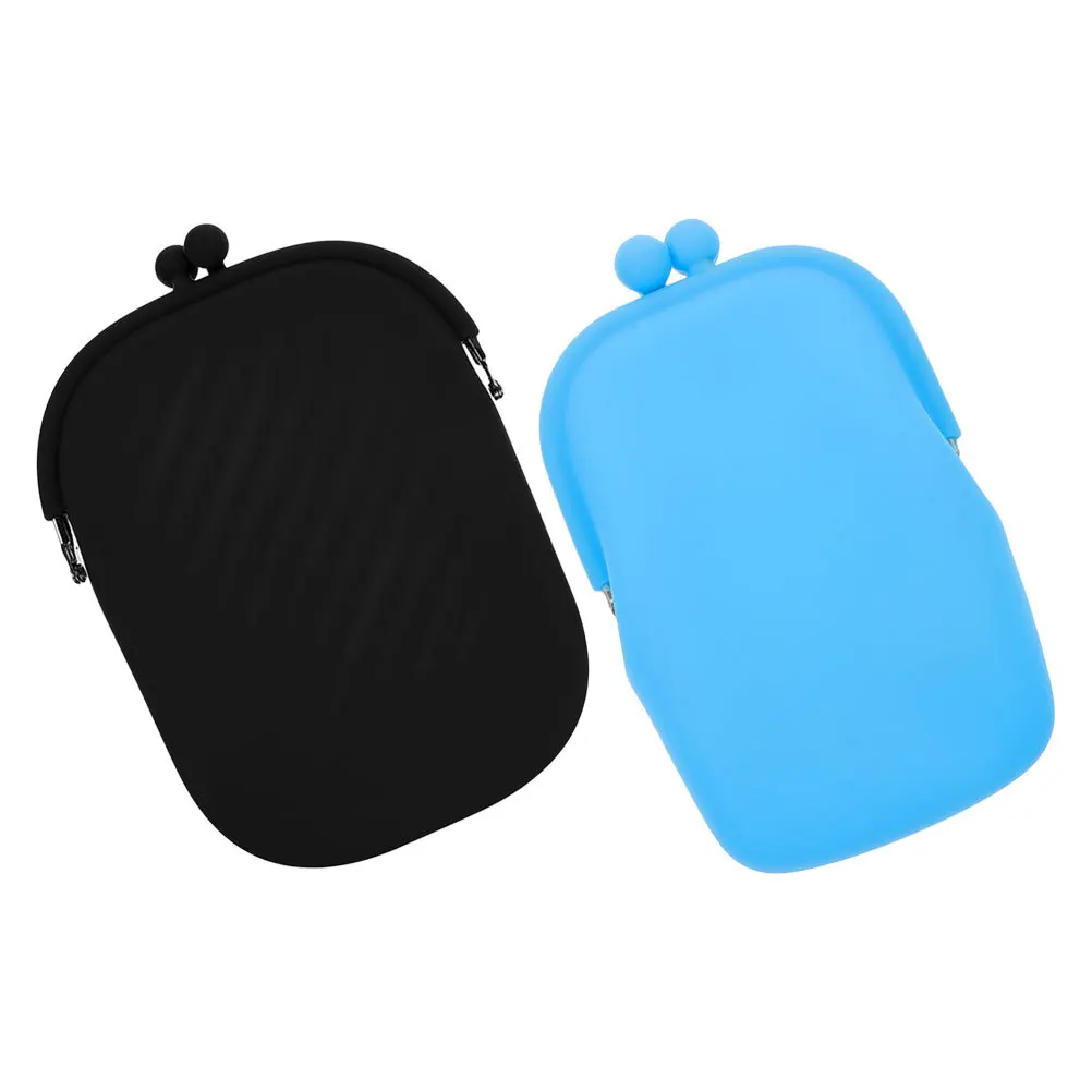 

2Pcs Silicone Coin Wallet for Women Compact Purse Hand Carry Bag Business Cards Keys Holder Travel Essential Daily Use