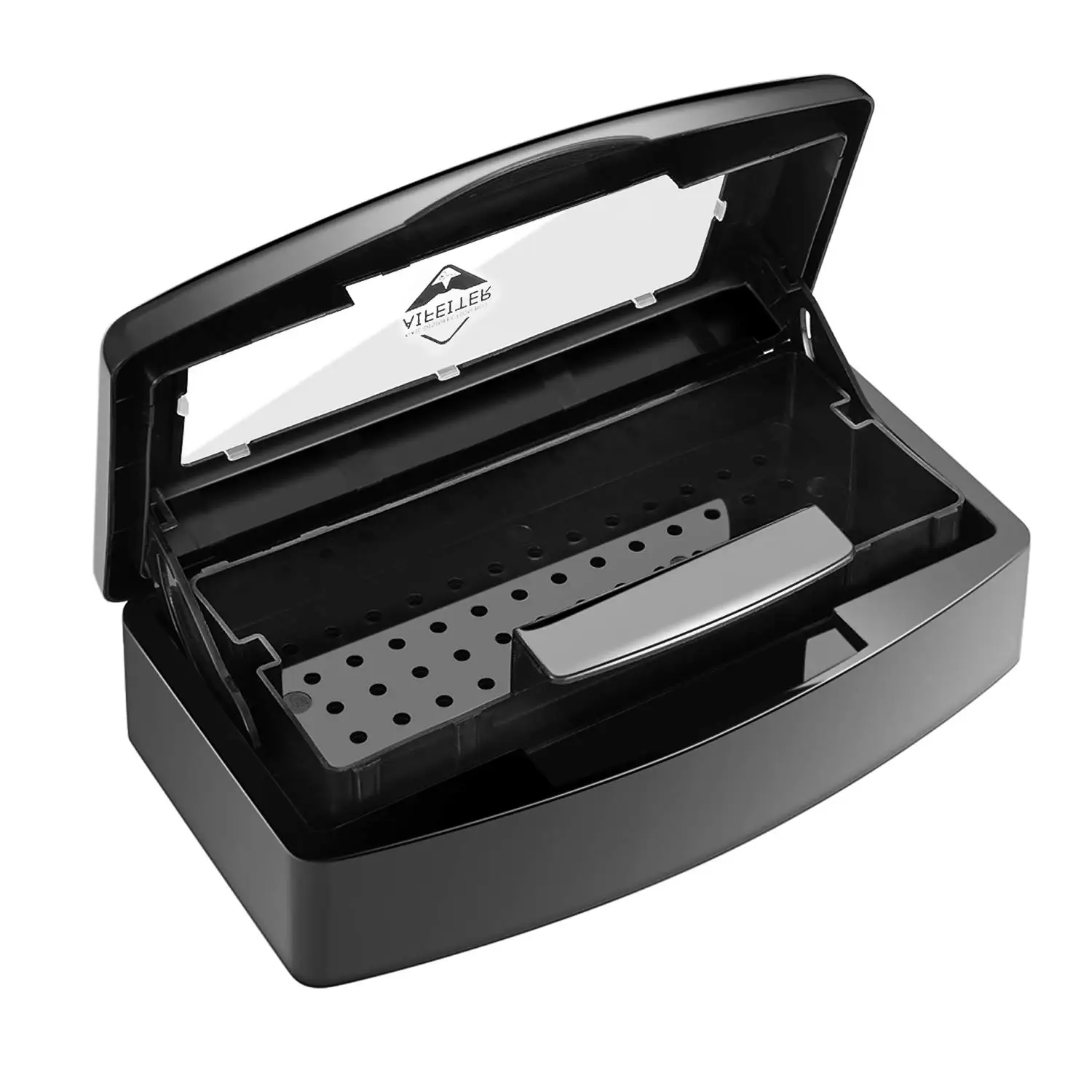 

Plastic Sterilization Tray with Clear Lid - Nail Tool Organizer for Salon, Spa, Home Use