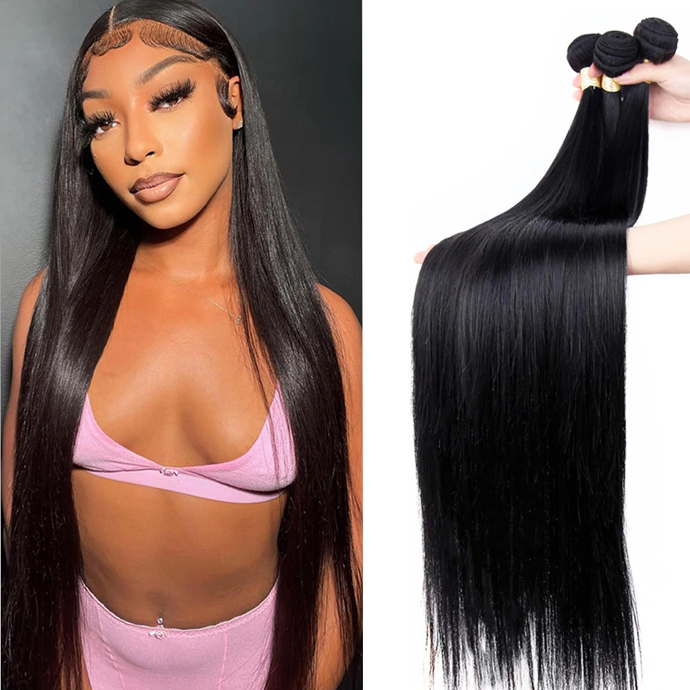 

30-дюймовые прямые вьетнамские пучки волос, человеческие волосы, 100% плетение волос Nalutal, длинные прямые пучки, наращивание для чернокожих женщин