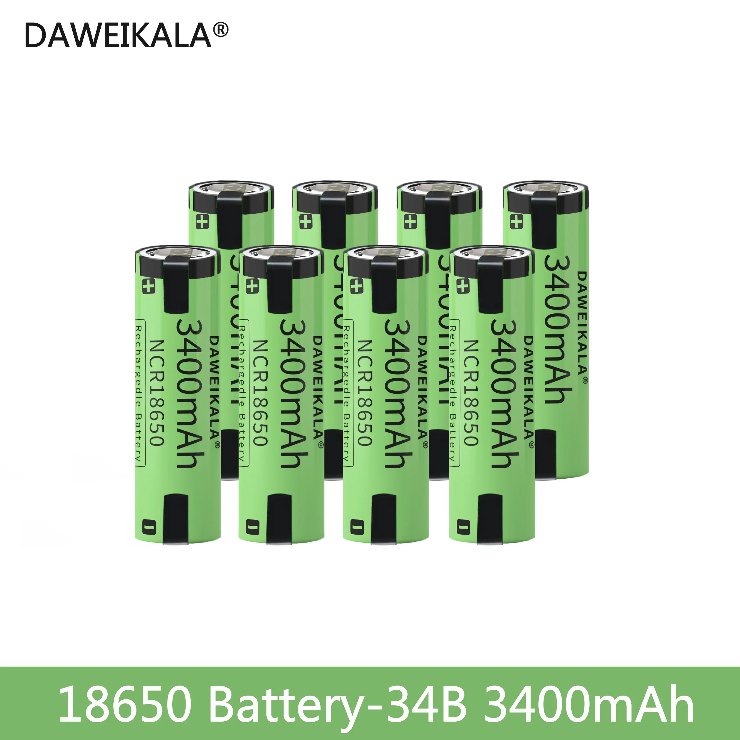 100% Original  18650B 3400mAh batterie 3,7 V Lithium-ionen-akku 3,7 V 18650 batterie 3400mAh + DIY Nicke + freies verschiffen