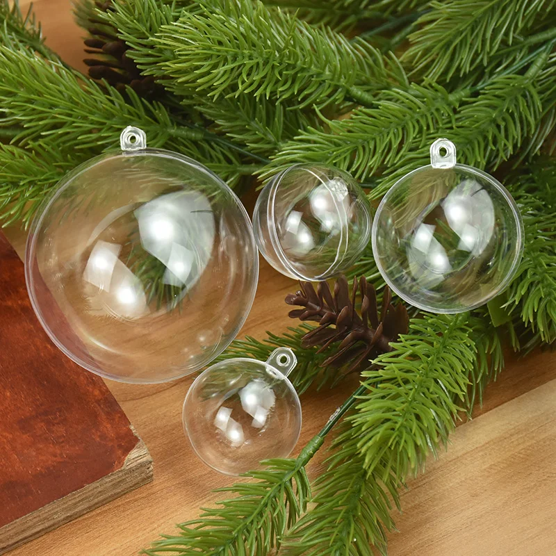 Boule de Noël Transparente en Plastique à Remplir Facilement, Ornements d\'Arbre de Noël, Décoration pour la Maison, Boîte Cadeau de ixde Mariage,