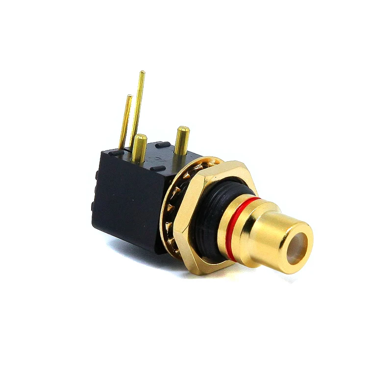 Hifi Gold Plated RCA Connector Gold Pcb Female Plug Audio PTFE insluation Socket For PCB Mount Digital Solder Coaxial Sockets