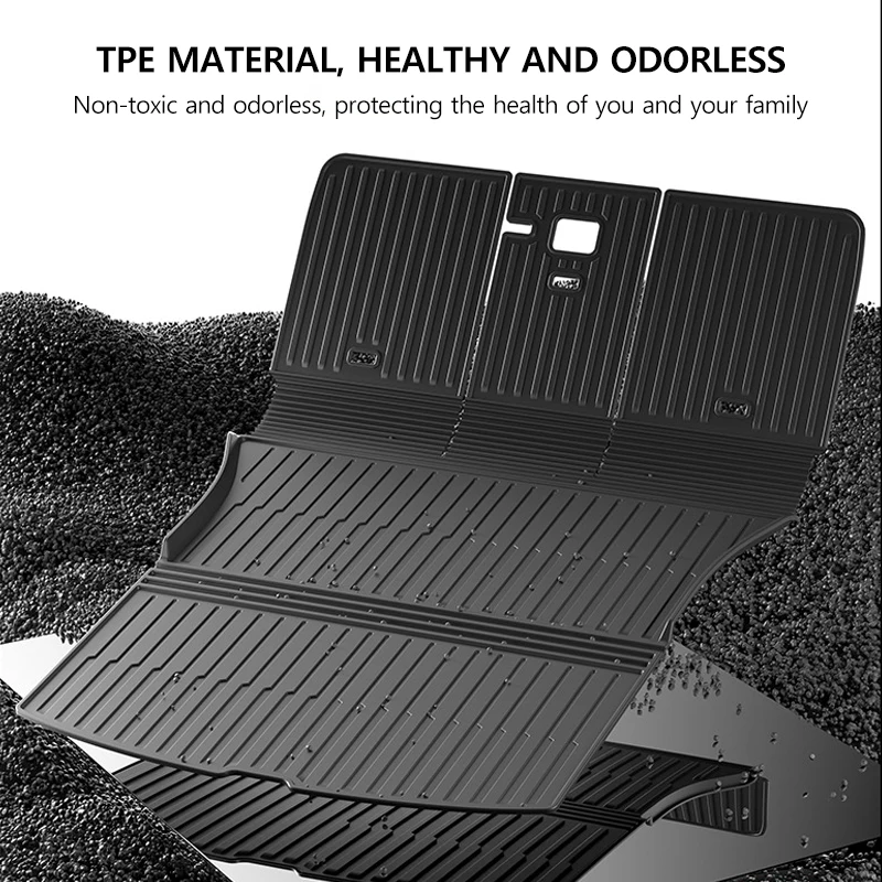 Estera de maletero integrada de TPE para Tesla Model Y Juniper 2025, alfombras de suelo de doble capa para coche, revestimiento de protección de carga resistente al desgaste