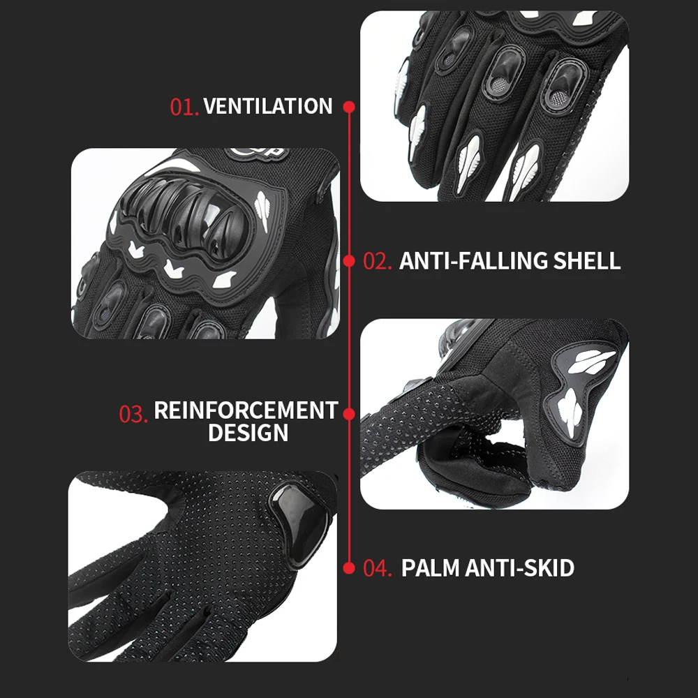 1Pair Motorcycle Motocross Gloves for Men Women,Touchscreen Mountain Dirt Bike Gloves,Full Finger Non-Slip Road Racing,Cycling