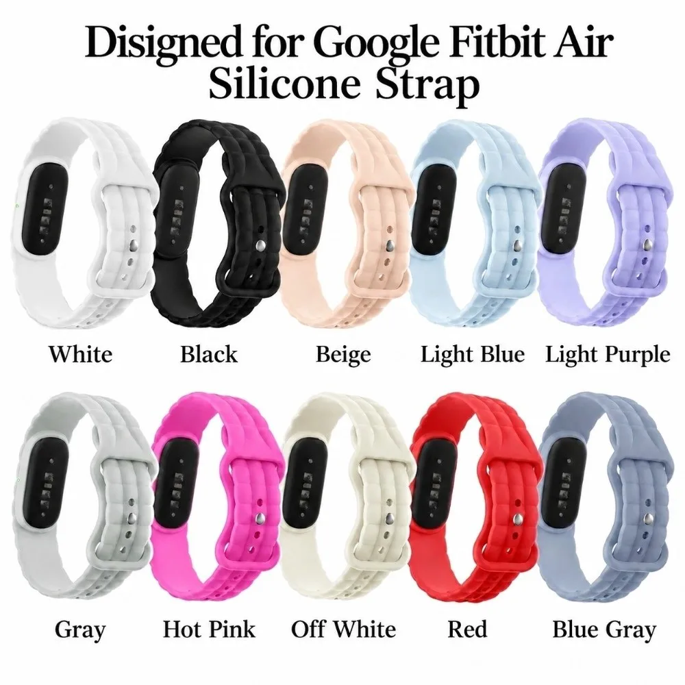 Water Resistant Cloud Silicone Band Lightweight Butterfly Buckle Sport Strap Sweatproof Breathable for Google Fitbit Air
