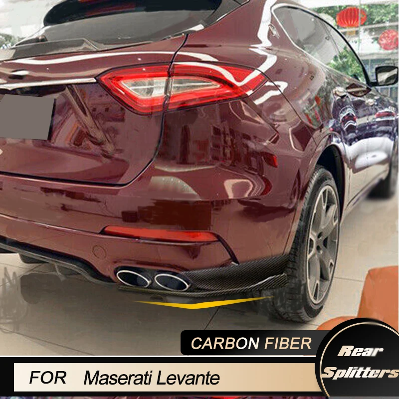 

Car Rear Bumper Splitters Fins For Maserati Levante S Sport Utility 4-Door 2016-2018 Auto Rear Canards Apron Guard Carbon Fiber