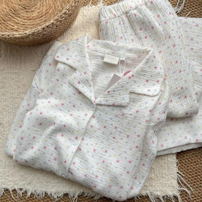 

Женские пижамные комплекты для сна, кавайные студенческие брюки с героями мультфильмов, весенне-осенние брюки с длинными рукавами, одежда для сна, удобная домашняя одежда, новинка