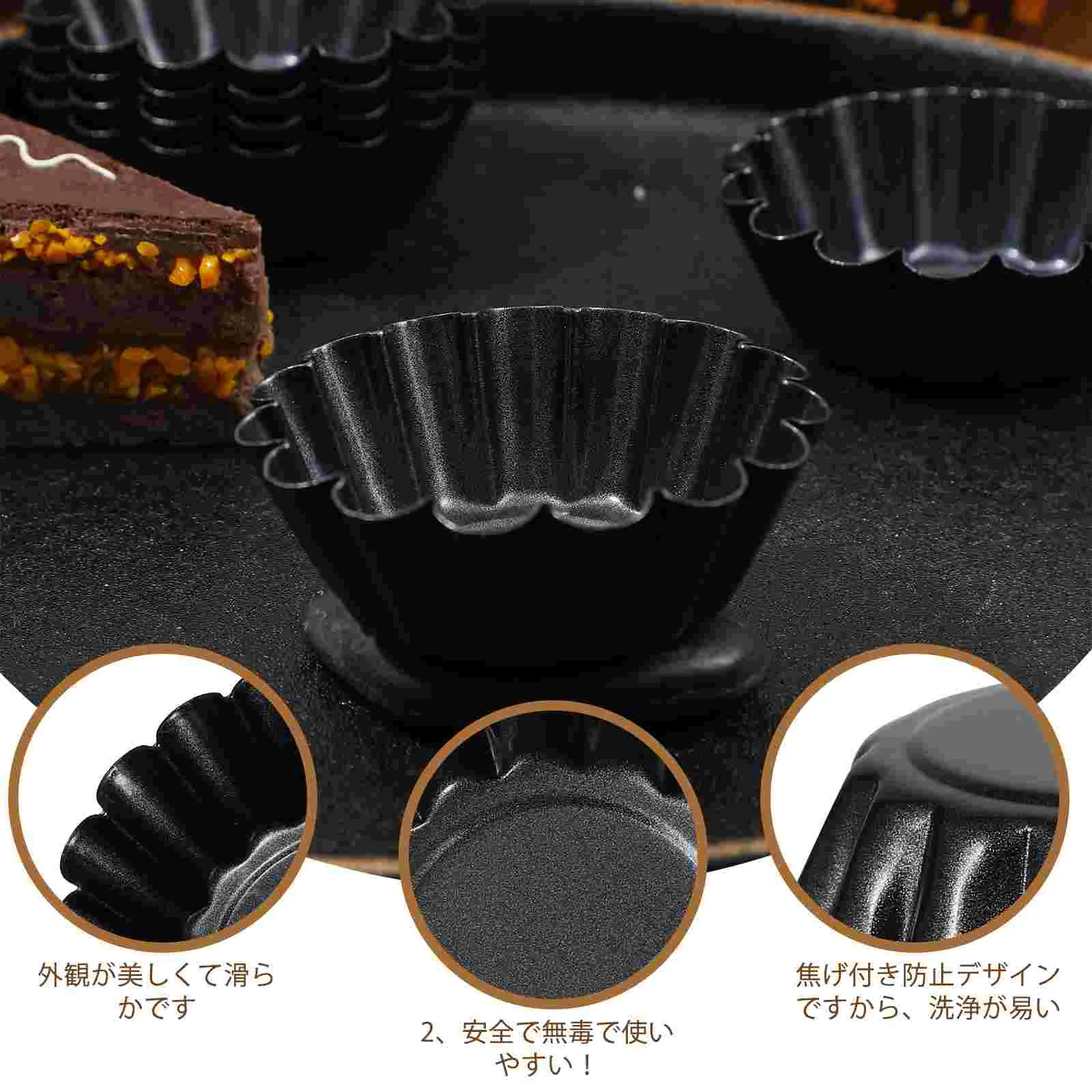 Non stick Mold Mini Pie Molds Carbon Steel Baking Pans Tart Moulds Oven Safe High Temp 446F Fruit Tart Cupcake