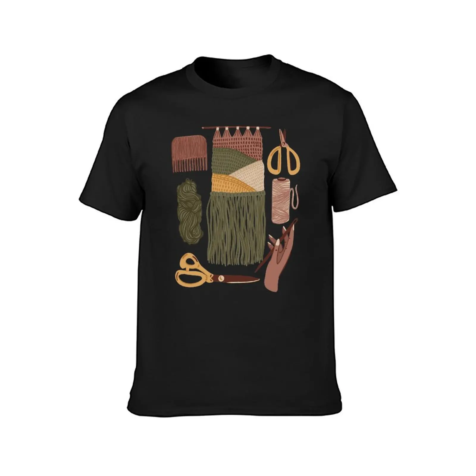 Weaving Flat Lay in Earthy Tones T-Shirt graphics Blouse kawaii clothes customizeds black t-shirts for men