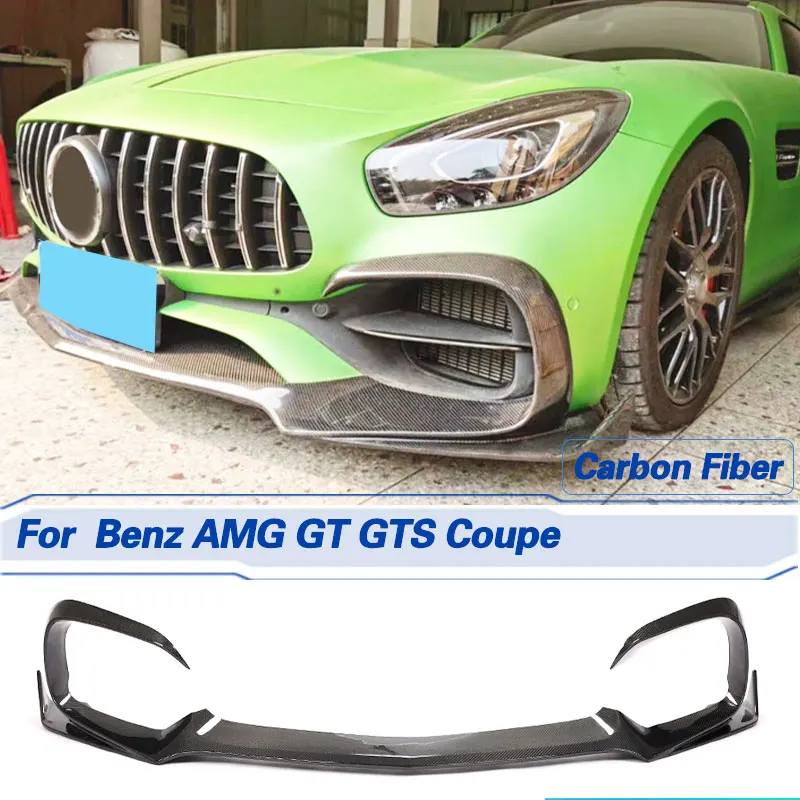 

Car Front Bumper Lip Spoiler Carbon Fiber for Mercedes Benz AMG GT GTS Coupe 2-Door 2015-2017 Front Lip Chin Apron Body Kit