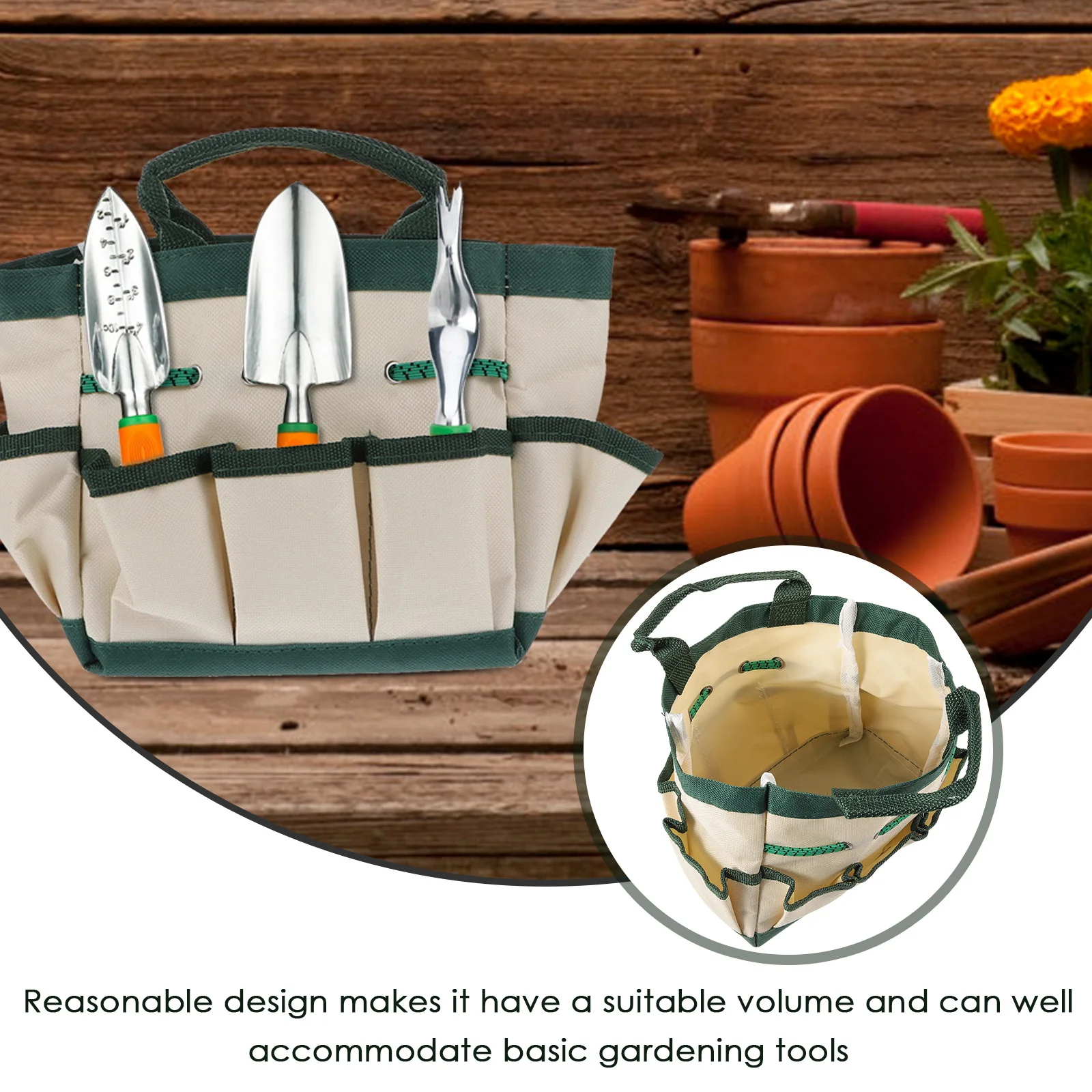 

1Pcs Garden Tool Bag Oxford Cloth Durable Portable Organizer Gardening Tools Storage Tote Pouch Hand Tools Bag