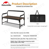 Naturehike Double Chair Aluminum Alloy Bracket Bearing 160kg Camping Outdoor Portable Picnic Furniture 2 Person Seat Detachable