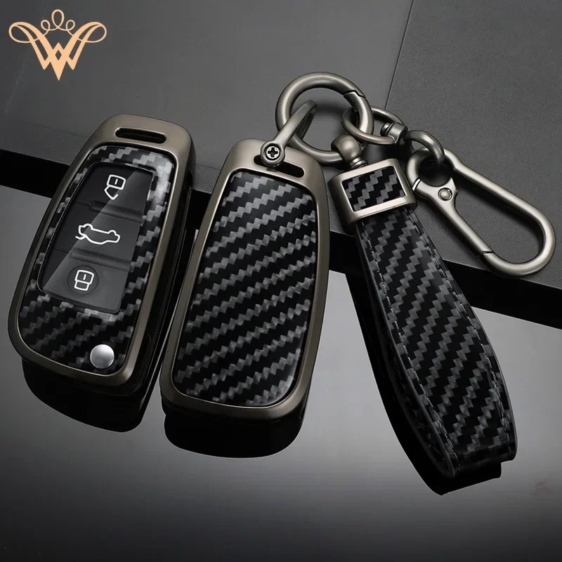 

Zinc Alloy Carbon Fiber Style Car Keycase Suitable For Audi A1 A3 A4 8P 8L 8V A5 B6 B7 A6 A7 C5 C6 Q3 Q5 Q7 4F S3 S4 S6 RS3 TT