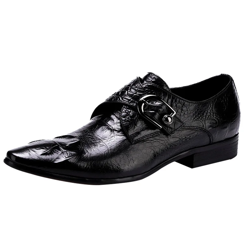 

Men'S Genuine Leather Vintage High Quality Shoes Luxury Wedding Formal Dress Classic Elegant Italian Black Shoe