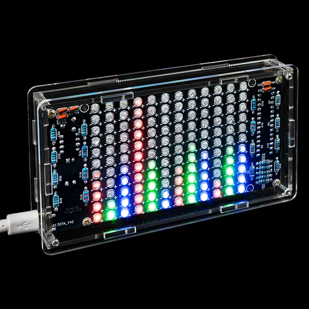 DIY kontrola dźwięku LED muzyka zestawy elektroniczne wyświetlacz częstotliwości audio PCB lutowanie projekt praktyka lutowanie Diy zestaw elektroniczny