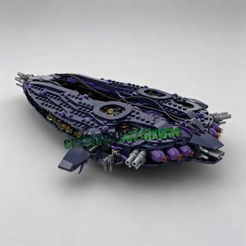 NEW 1322Pcs Sci Fi Alien Hive Ship Model Custom Puzzle Technical Diy Assembly Building Blocks Toy Gift Sci Fi Collection Display