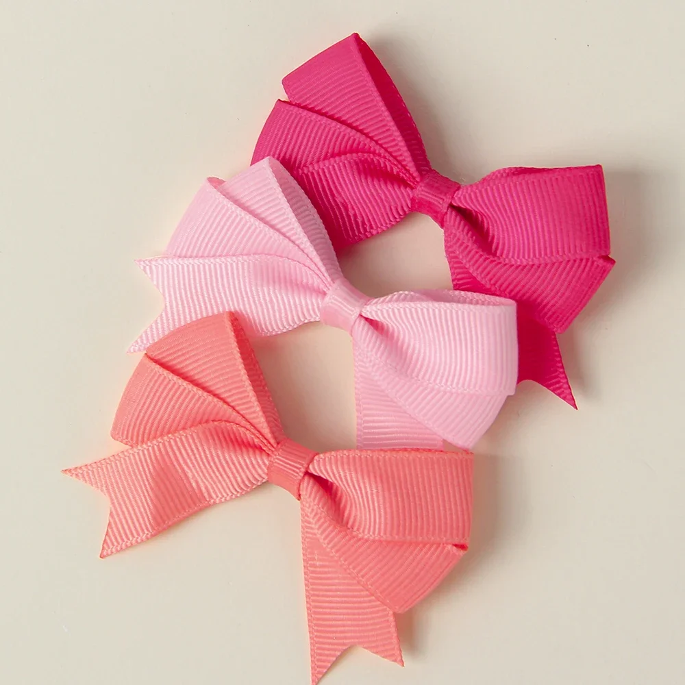 40Pcs/lot Macaron Solid Bow Alloy Hair Clip Cute Solid Color Ribbon Hair Clip Children's Gift Hair Accessory