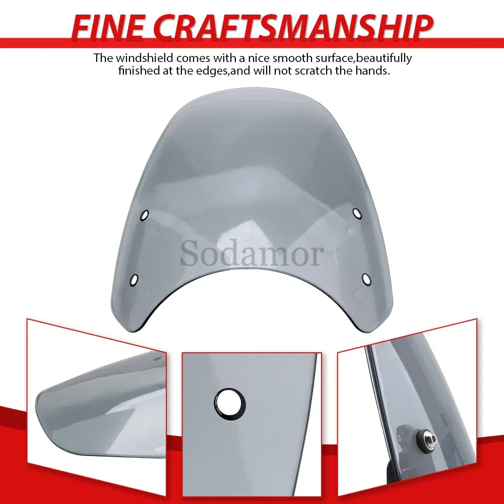 

Motorcycle 41MM Fork Clamp For Triumph Bobber Bonneville Classic Flyscreen Windshield Front Windscreen Wind Deflector w/ Holder