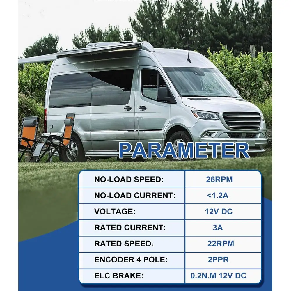 محرك منزلق 364262 RV مع فرامل متوافق مع نظام Lippert SlimRack Schwintek، عزم دوران متوسط 42 مم #3