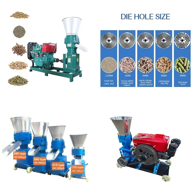 High Productivity New Wood Press Pellet Mill 800kg/h Output Feed Processing Machine for Cattle and Poultry