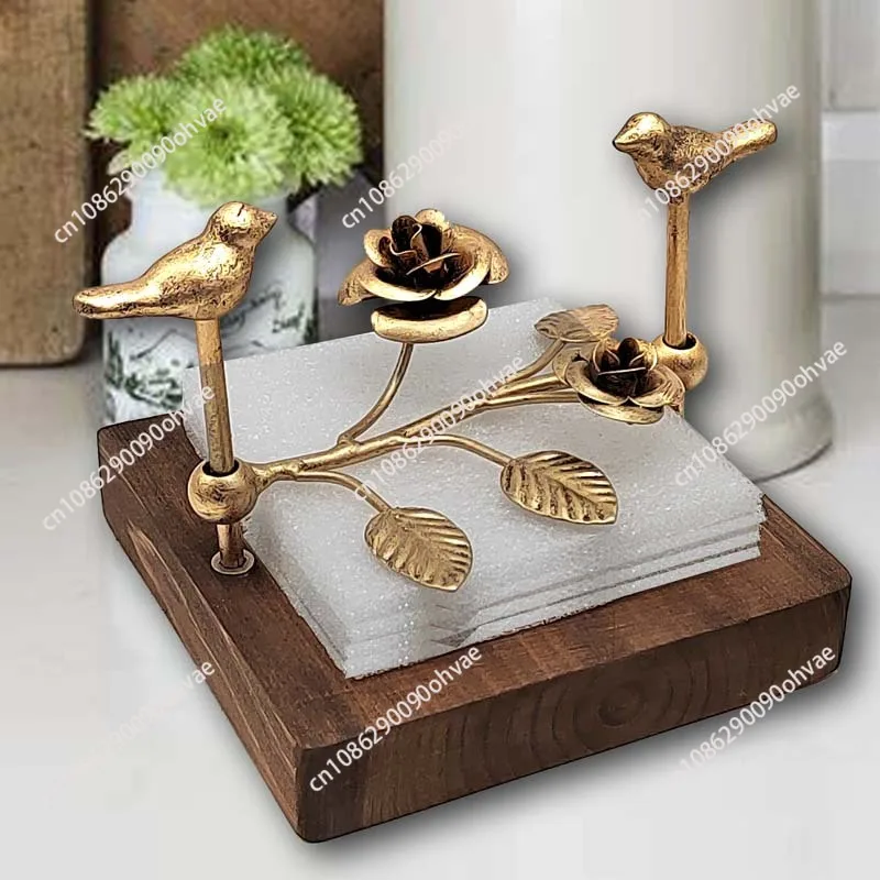 

Hot Sale Paper Towel Rack - Classical Creative Wooden, Square Retro Design, Hotel Dining Room Rose Paper Holder, Room Storage