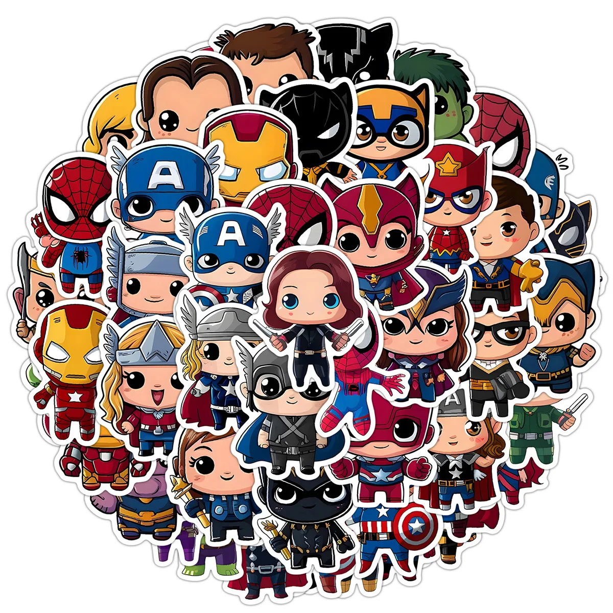 

10/30/50PCS Marvel Avengers Stickers Cute Kawaii Funny Personalized Creative Graffiti Waterproof Decal Kids Toy for Phone Case