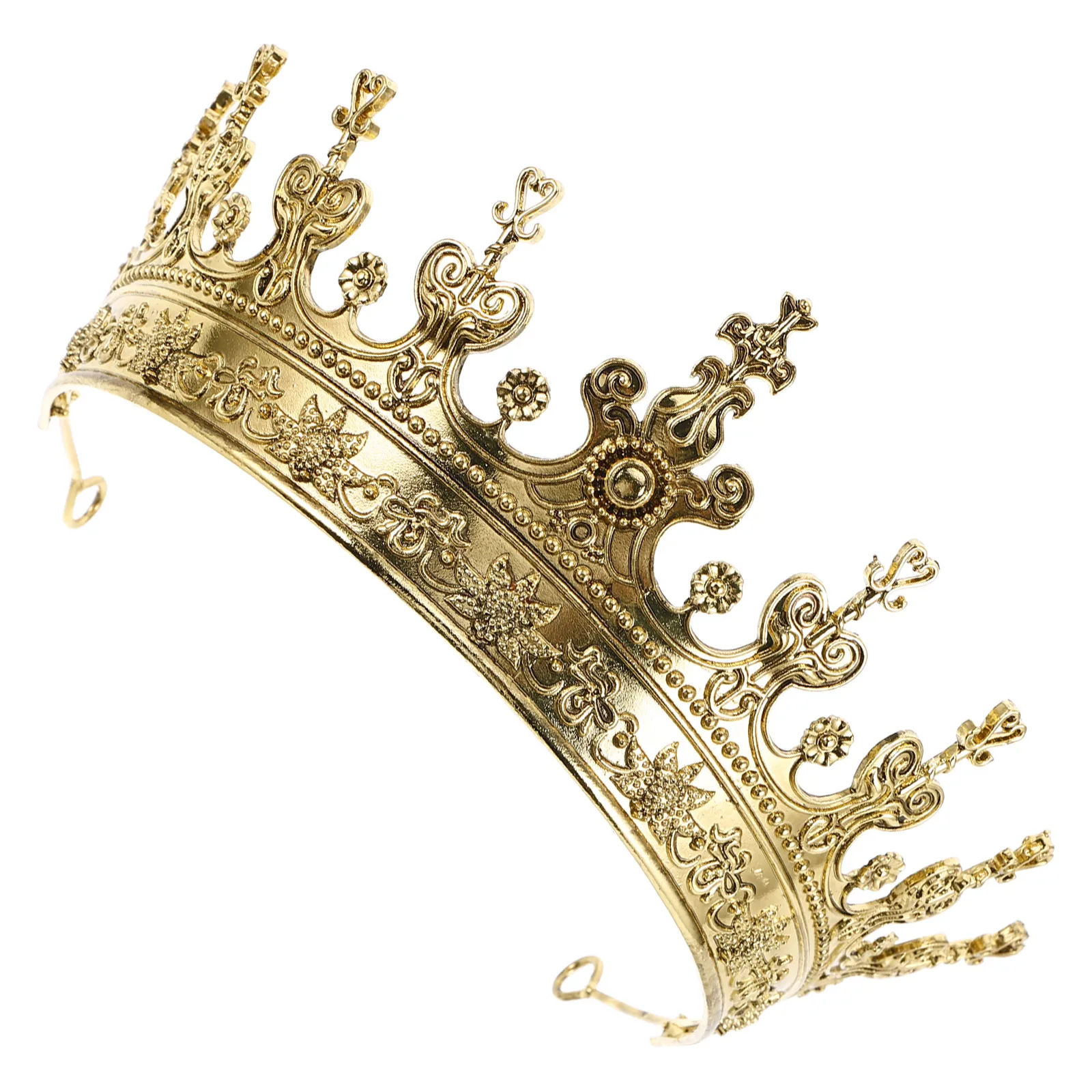 

Vintage Crown Headwear Gold Tiara for Men Women Birthday Victoria Homecoming Prom Party Accessories