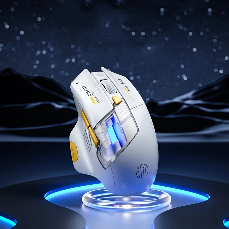 Inphic A9 PRO MAX Novo mouse para jogos com fio/sem fio/bluetooth de três modos, taxa de retorno de 1000 Hz, mouse sem fio de 12800 DPI