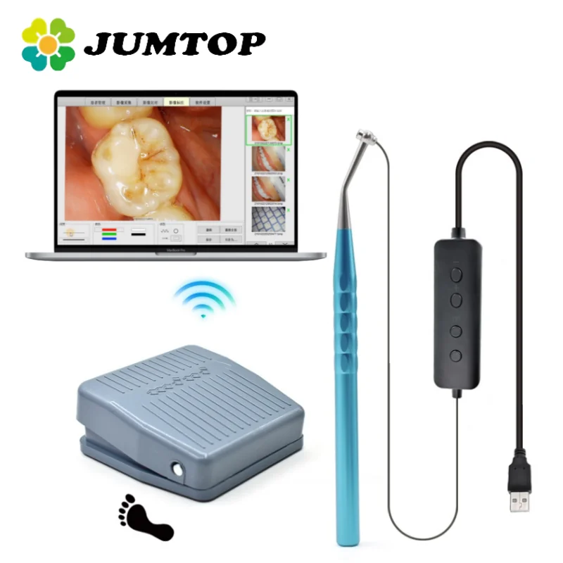 JUMTOP Dental Intra Oral Camera HD Micro Lens Wifi Foot Control HD Visual Intraoral Scanner for Root Canal Treatment