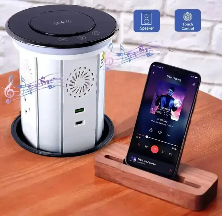 Pop Up Lifting Socket US 3 6 Outlets with USB 16A 1600W AC110~250V Wifi Smart PD Wireless Charge APP Control Table Power Socket