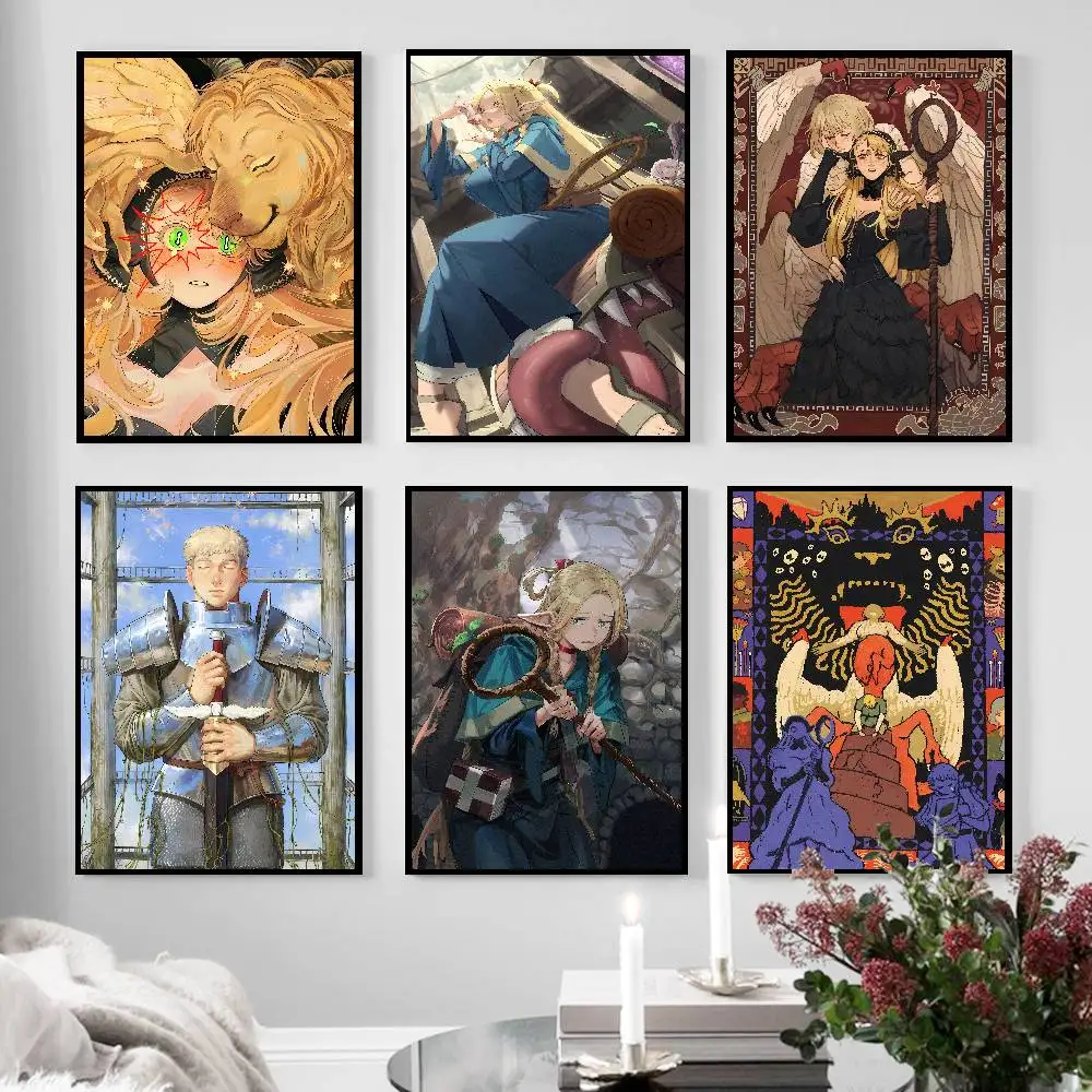 XL40X60  Fashion Popular Cool Anime Dungeon Meshi Poster Self-adhesive Art Paper Sticker Coffee House Bar Room Wall Decor